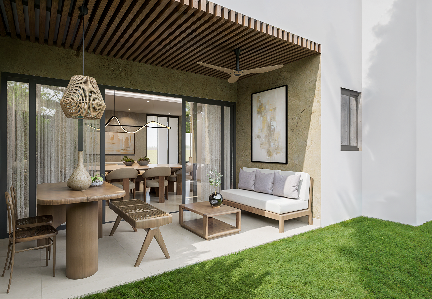 Terraza privada del modelo Serena
